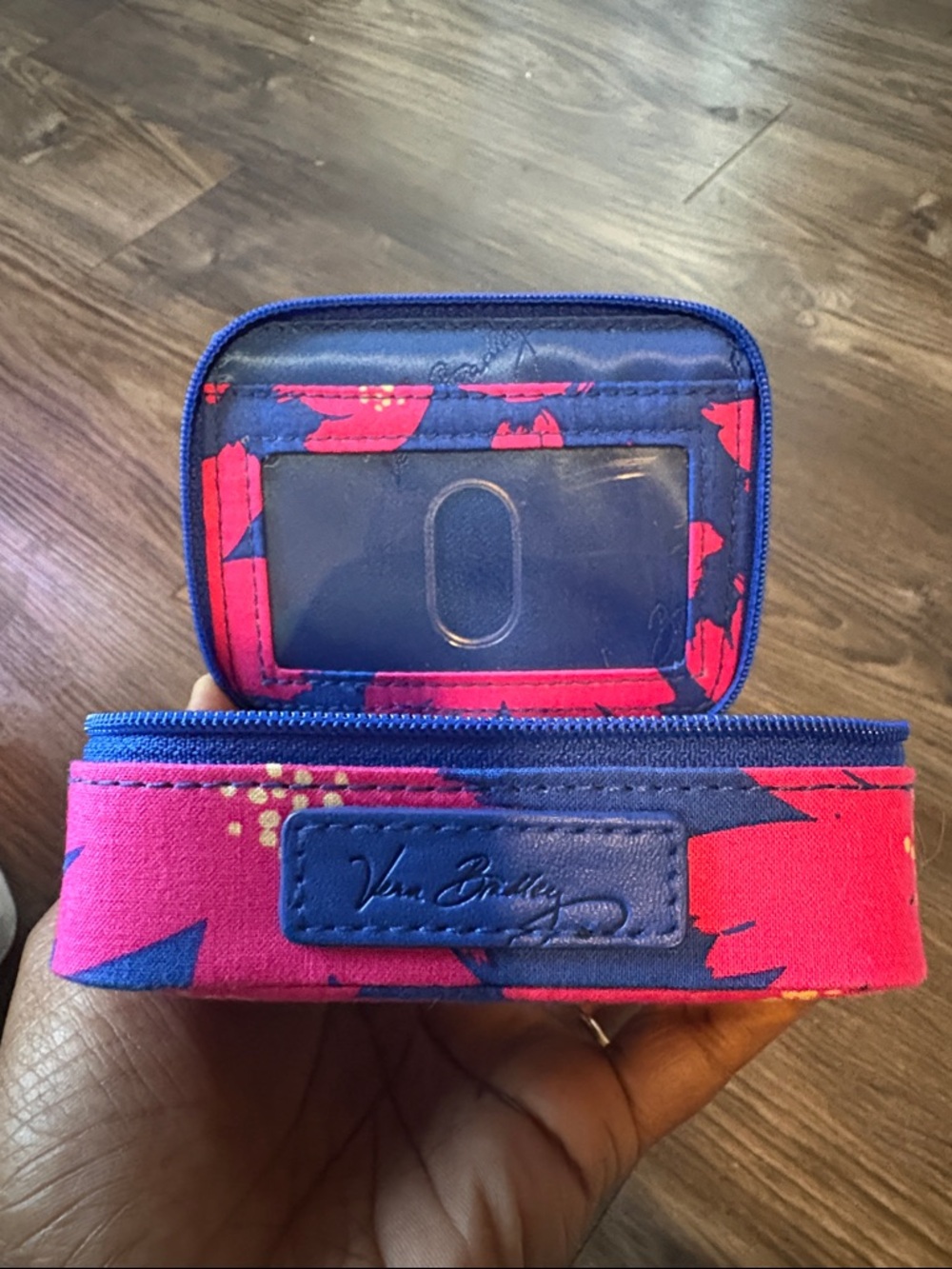 Vera Bradley Pink and Navy Floral Compact Case